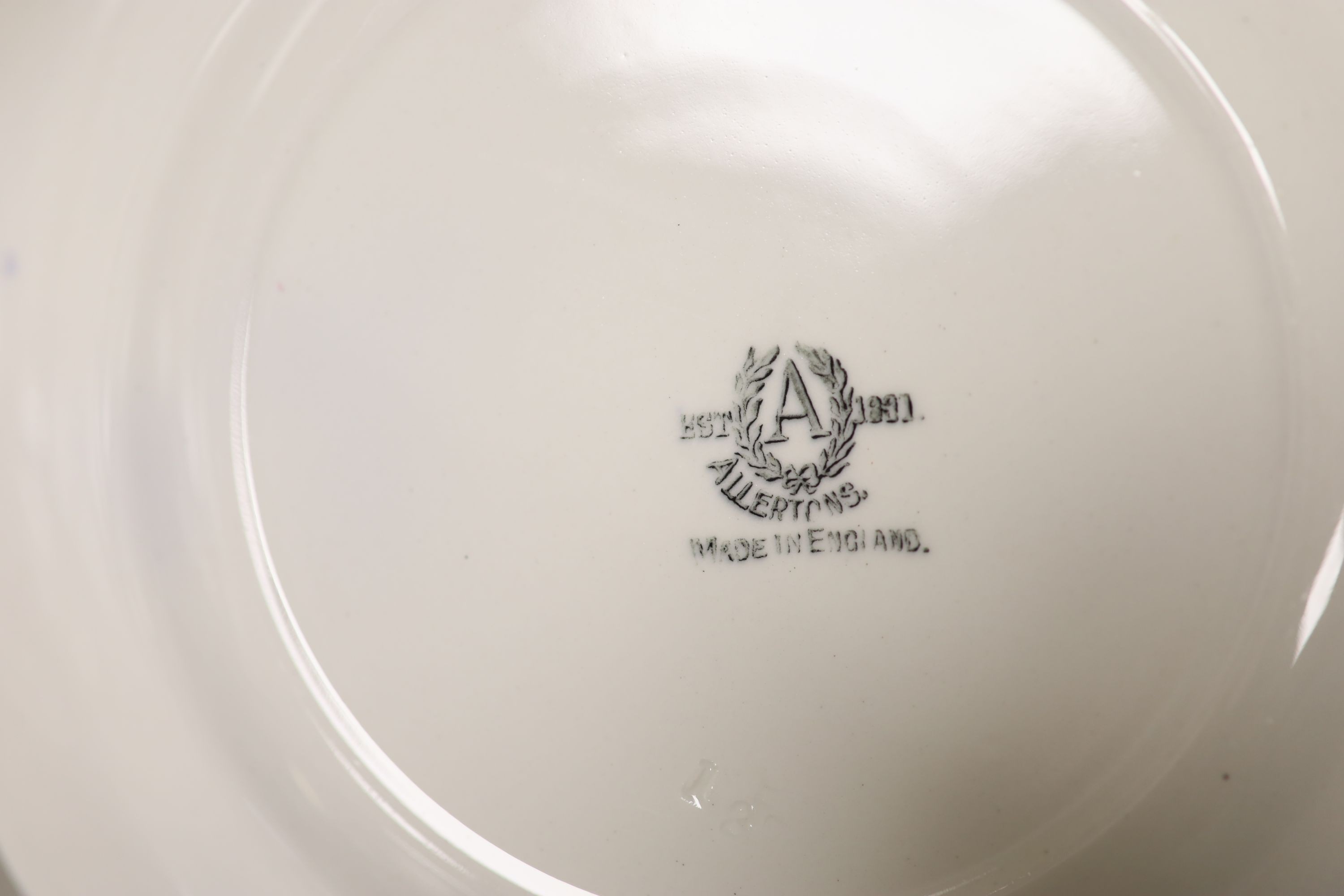 A Welsh Gaudy Pottery part dinner service and an Ironstone dish